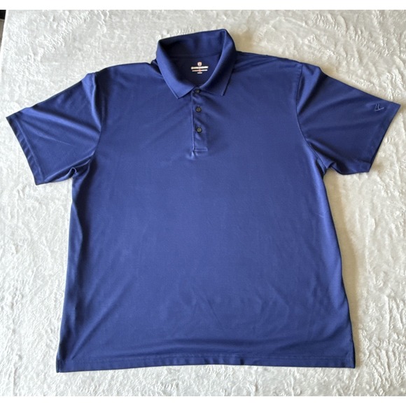 Golf America Polo Shirt Adult XXL Navy Blue Solid Short Sleeve Mens - Picture 3 of 10